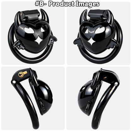 Flat Dark Devil Chastity Cage | F329A