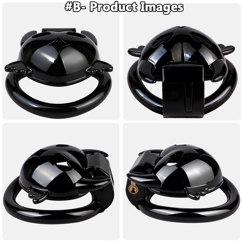 Flat Dark Devil Chastity Cage | F329A