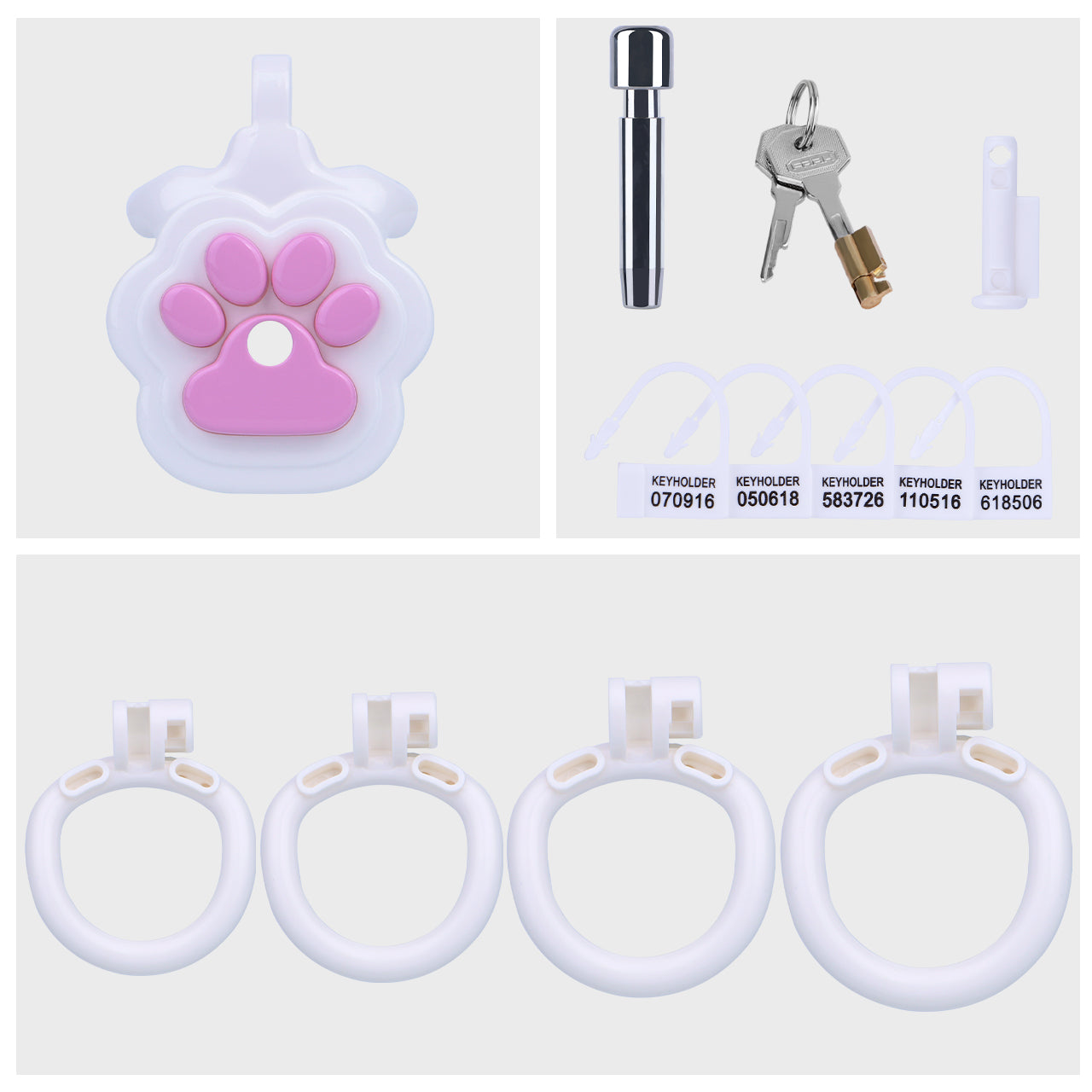 Kawaii Cat Paw Flat Chastity Cage