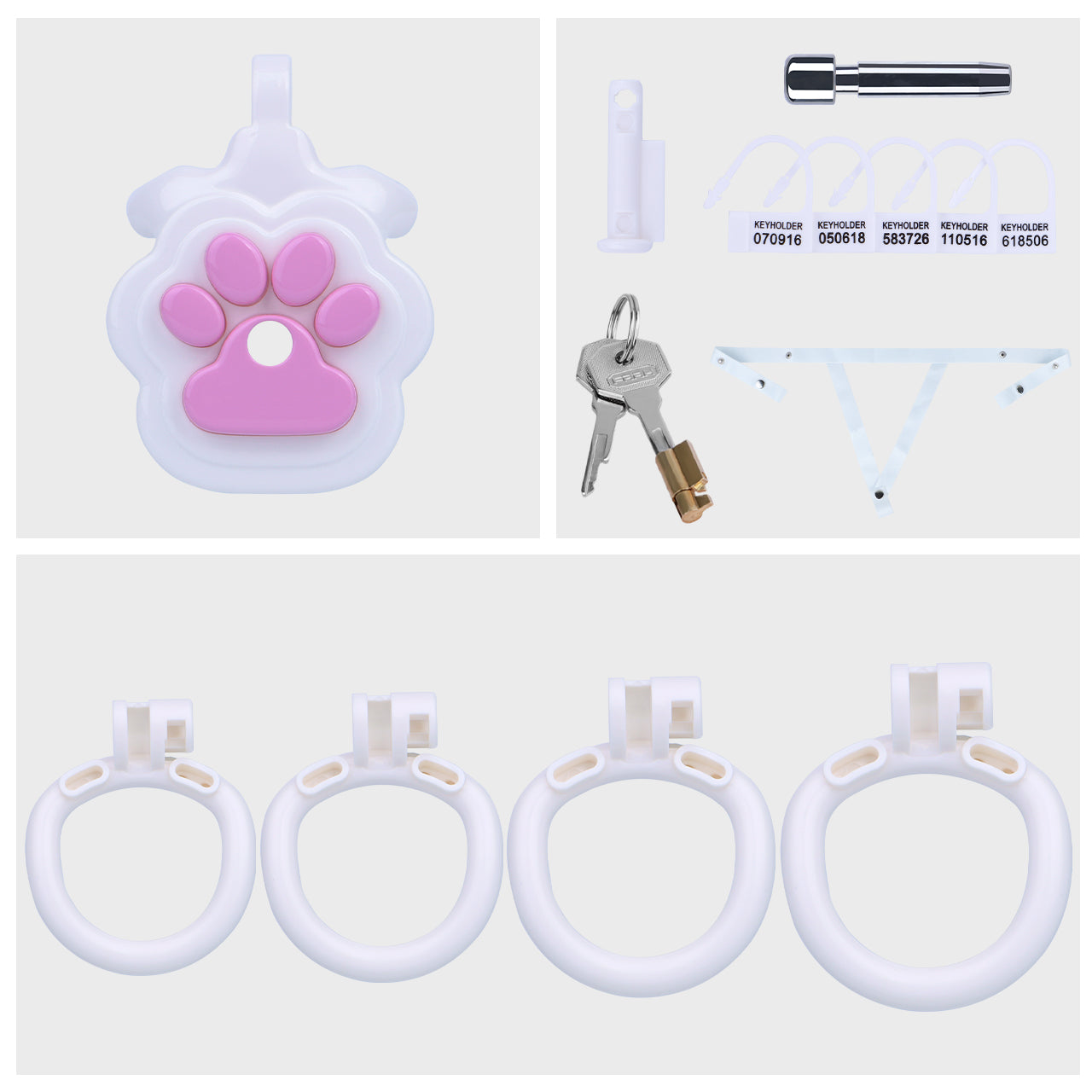 Kawaii Cat Paw Flat Chastity Cage
