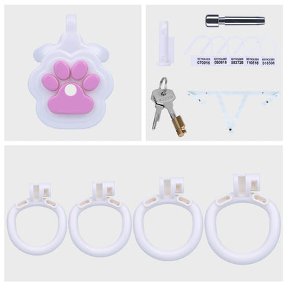 Kawaii Cat Paw Flat Chastity Cage