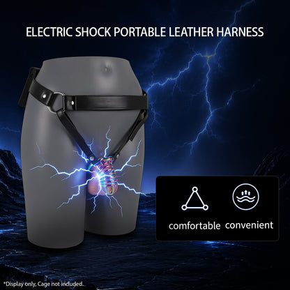 Three-Way Electric Shock Portable Leather Harness | DV9041