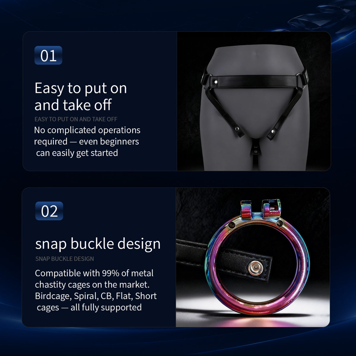 Three-Way Electric Shock Portable Leather Harness | DV9041