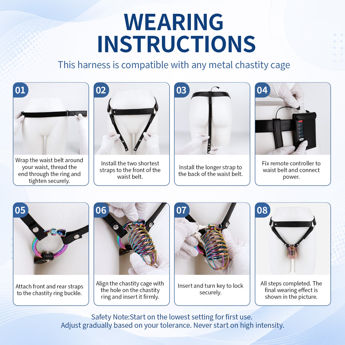 Three-Way Electric Shock Portable Leather Harness | DV9041