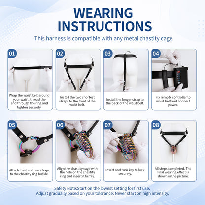 Three-Way Electric Shock Portable Leather Harness | DV9041