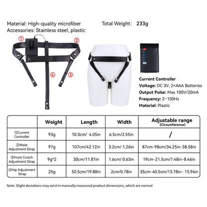 Three-Way Electric Shock Portable Leather Harness | DV9041