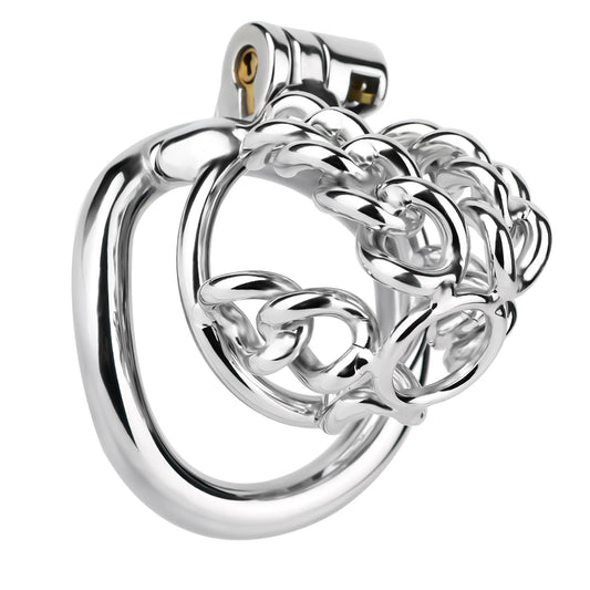 Fixed Steel Large-link Chain Chastity Cage