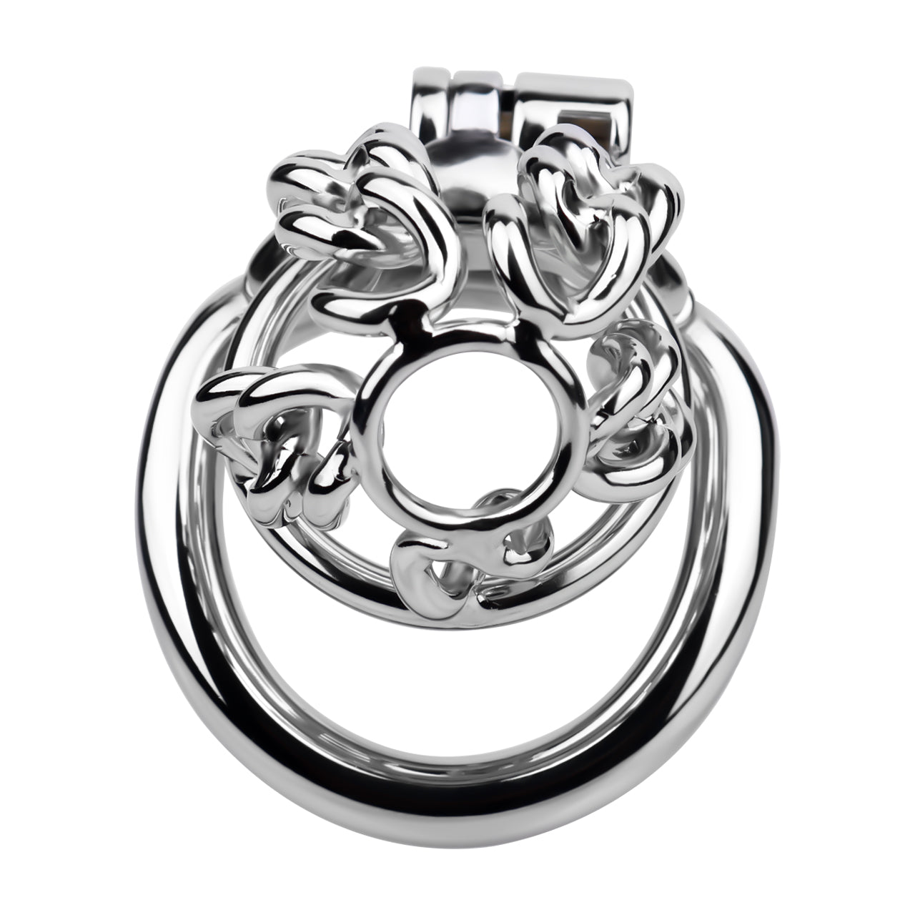Fixed Steel Large-link Chain Chastity Cage