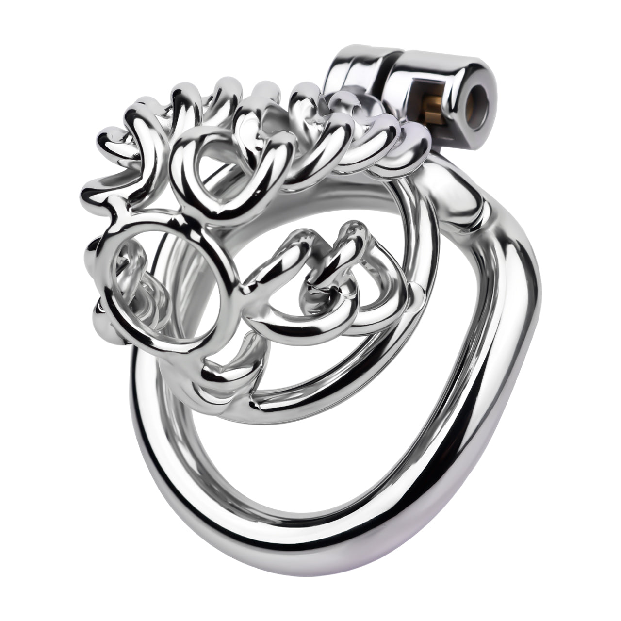Fixed Steel Large-link Chain Chastity Cage