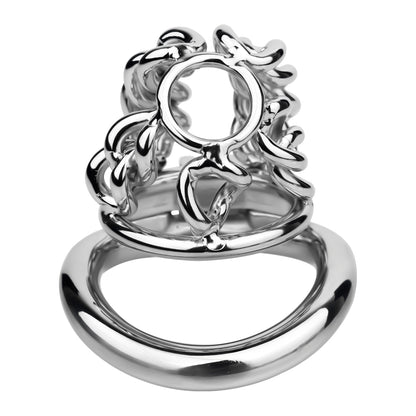 Fixed Steel Large-link Chain Chastity Cage