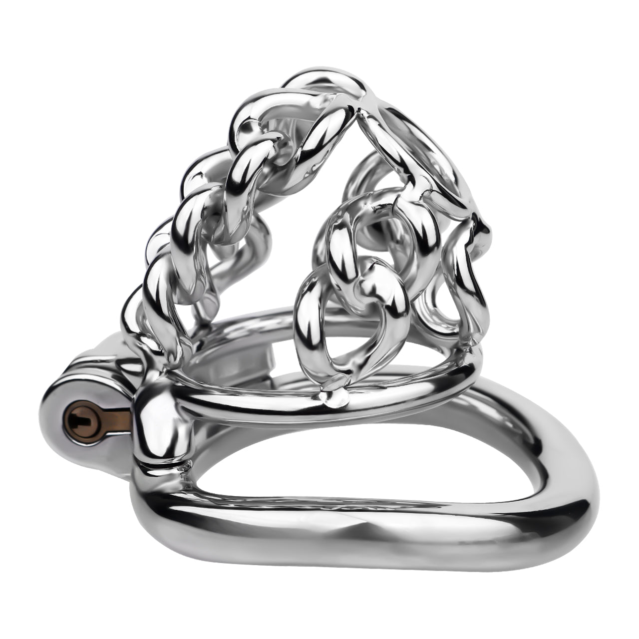 Fixed Steel Large-link Chain Chastity Cage