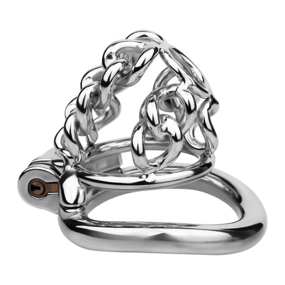 Fixed Steel Large-link Chain Chastity Cage