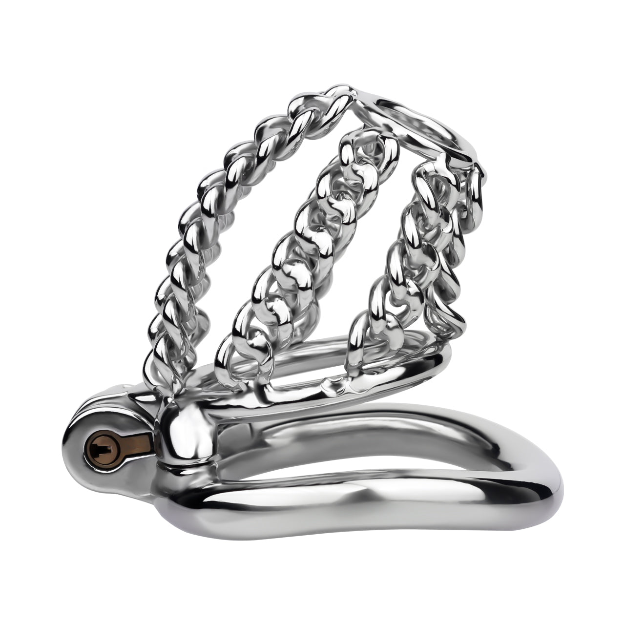 Fixed Steel Small-link Chain Chastity Cage