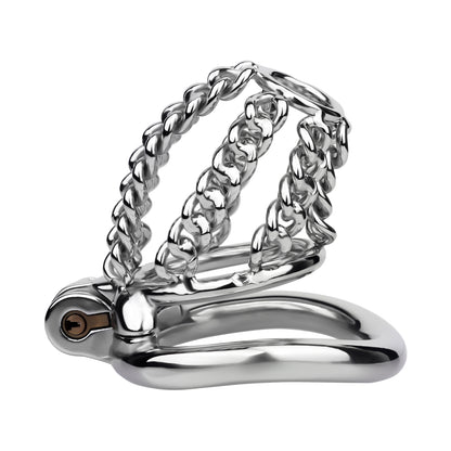 Fixed Steel Small-link Chain Chastity Cage