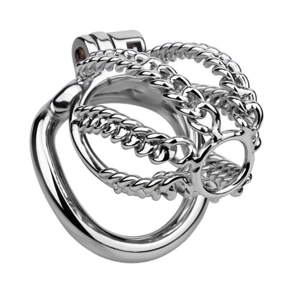 Fixed Steel Small-link Chain Chastity Cage