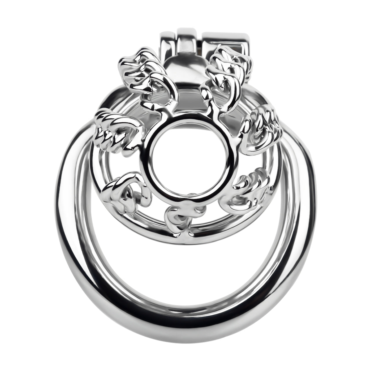 Fixed Steel Small-link Chain Chastity Cage