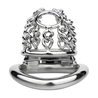Fixed Steel Small-link Chain Chastity Cage