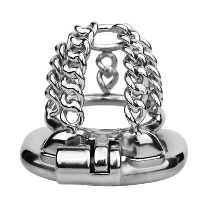 Fixed Steel Small-link Chain Chastity Cage