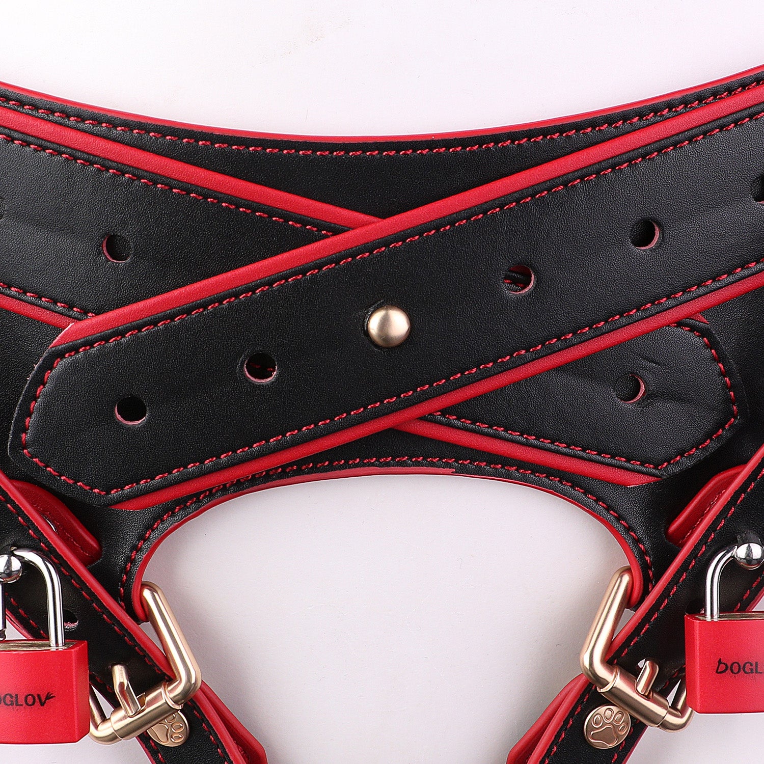 Lockable Leather Harness Chastity Cage | DV9031
