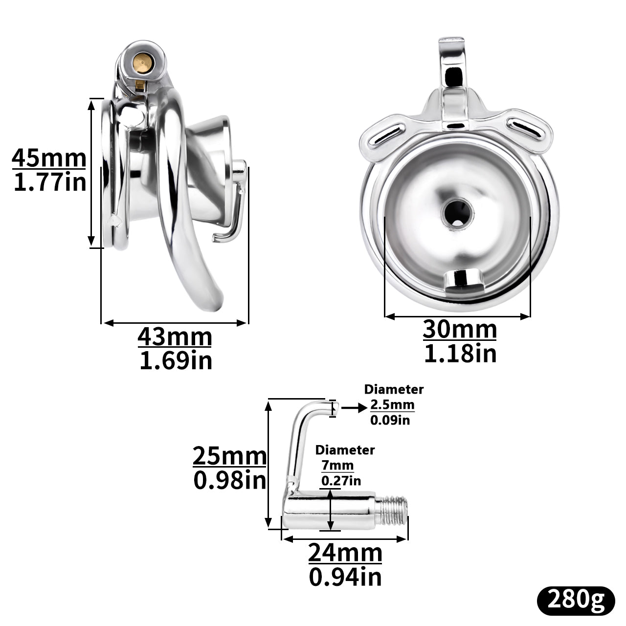 Inverted Prince Albert Piercing Chastity Lock