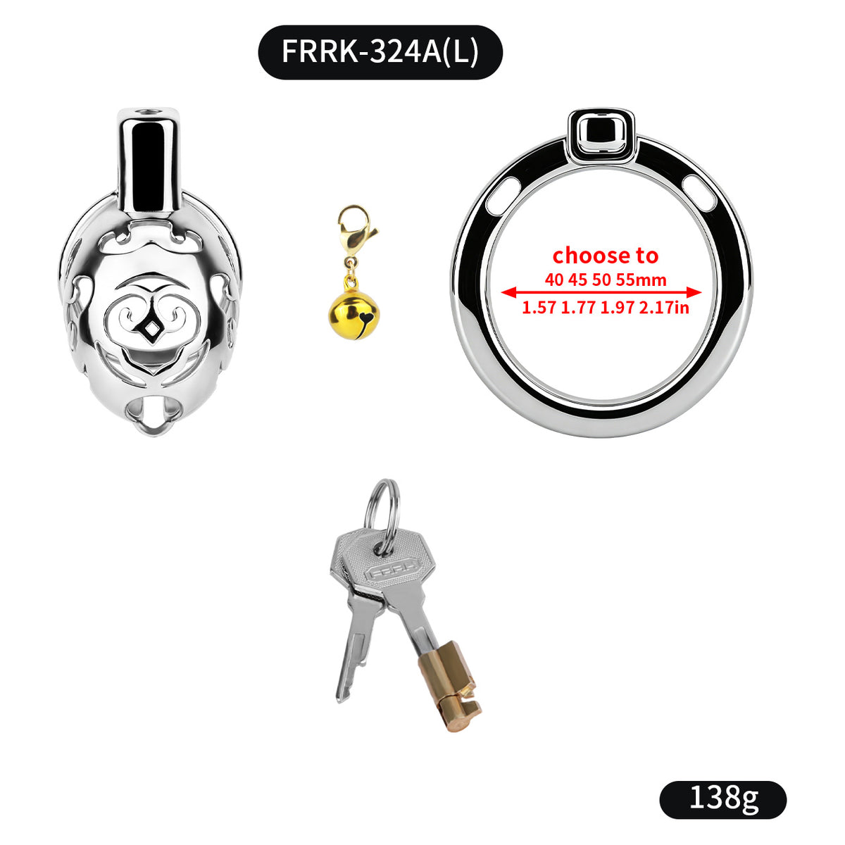 Auspicious Cloud Bell Chastity Cage | F324A