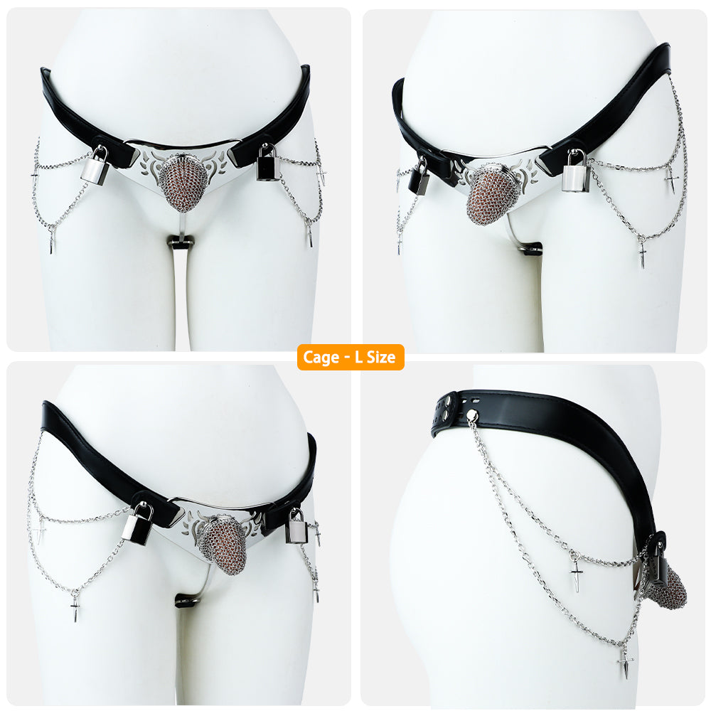 Silver Scale Lockable Harness Bondage Chastity Pants | F363A