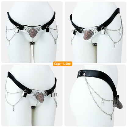 Silver Scale Lockable Harness Bondage Chastity Pants | F363A
