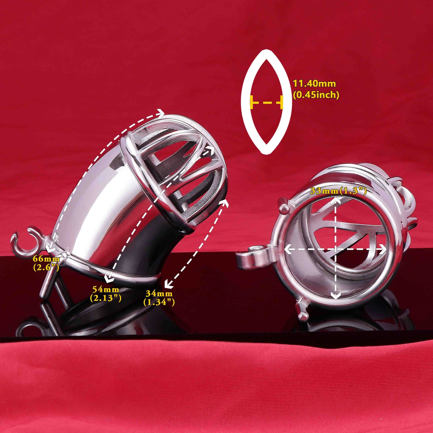 Male Chastity Cage Front Half-Moon Opening, F3095