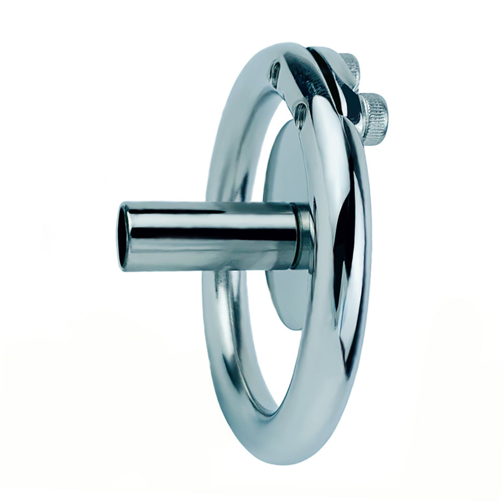 Flat Disc Chastity Cage With Inverted Steel Long Bar Ball, F3162 - FRRK