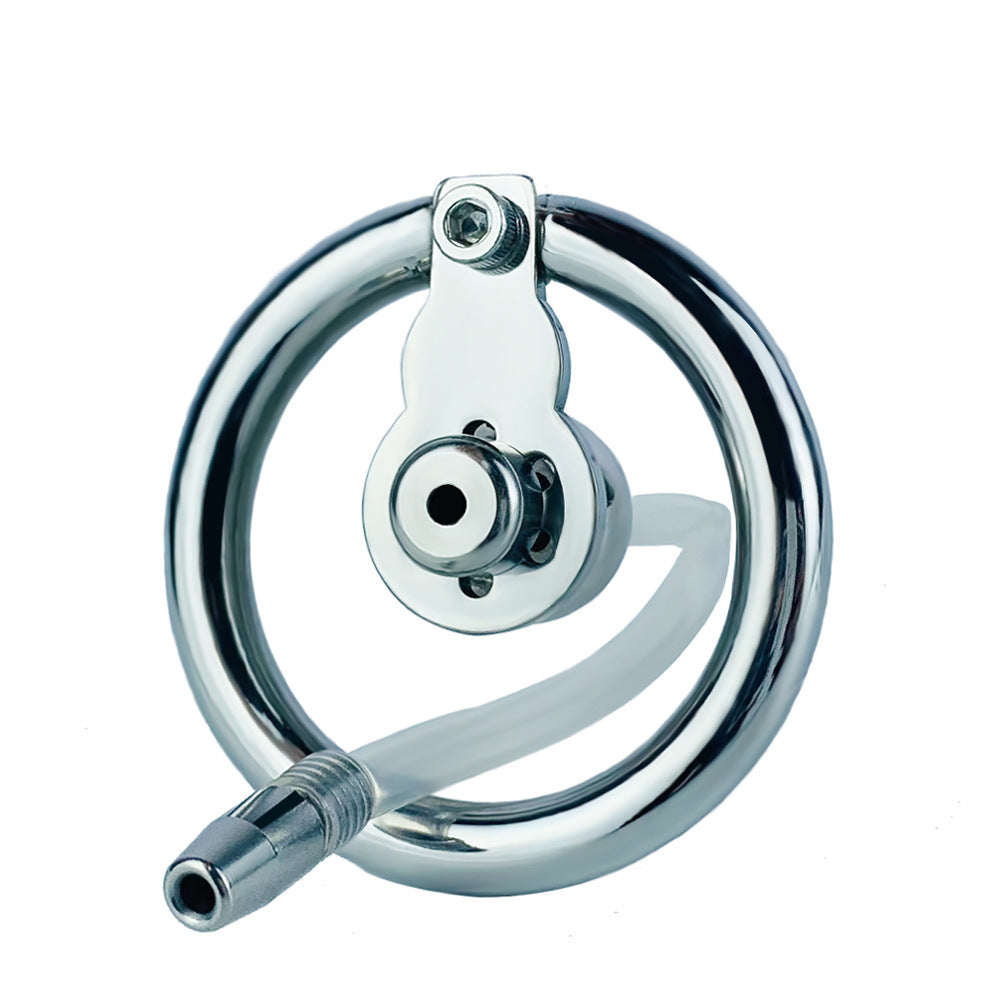 Negative Ball Flat Chastity Cage with Catheter, F3109 - FRRK