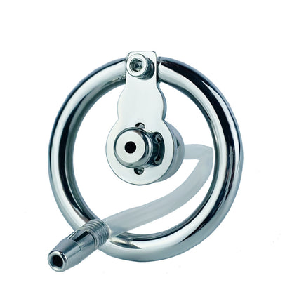 Negative Ball Flat Chastity Cage with Catheter, F3109 - FRRK