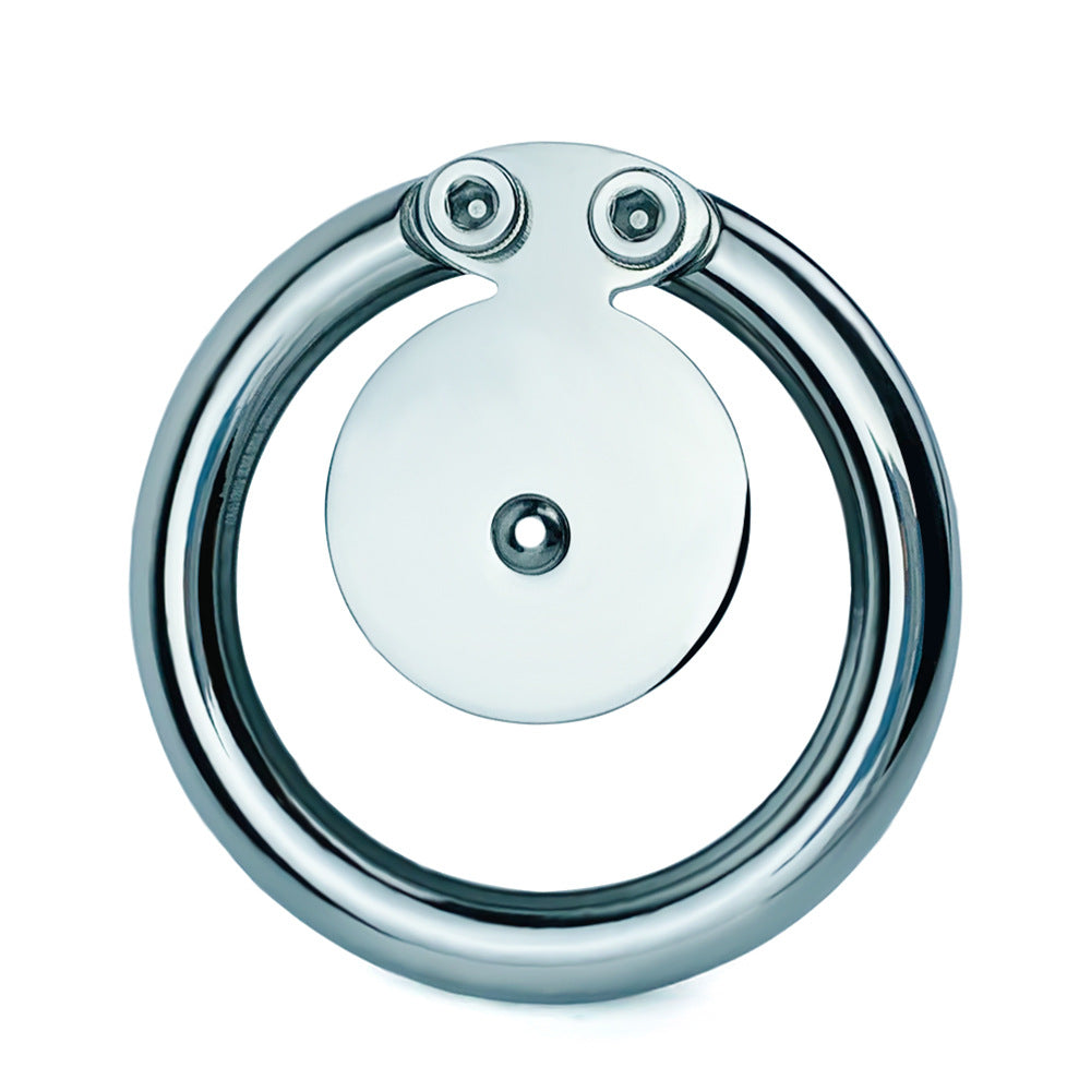 Flat Disc Chastity Cage With Inverted Steel Long Bar Ball, F3162 - FRRK