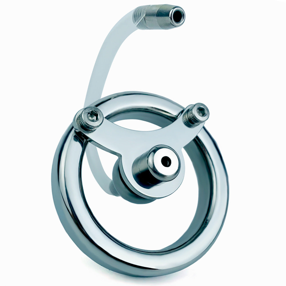 Inverted Negative Ball Flat Chastity Cage with Catheter, F3163 - FRRK