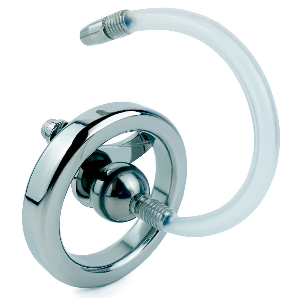 Inverted Negative Ball Flat Chastity Cage with Catheter, F3163 - FRRK