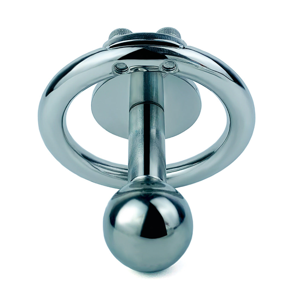 Flat Disc Chastity Cage With Inverted Steel Long Bar Ball, F3162 - FRRK