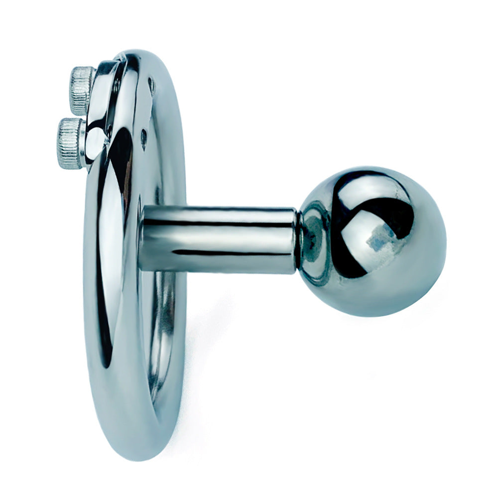 Flat Disc Chastity Cage With Inverted Steel Long Bar Ball, F3162 - FRRK