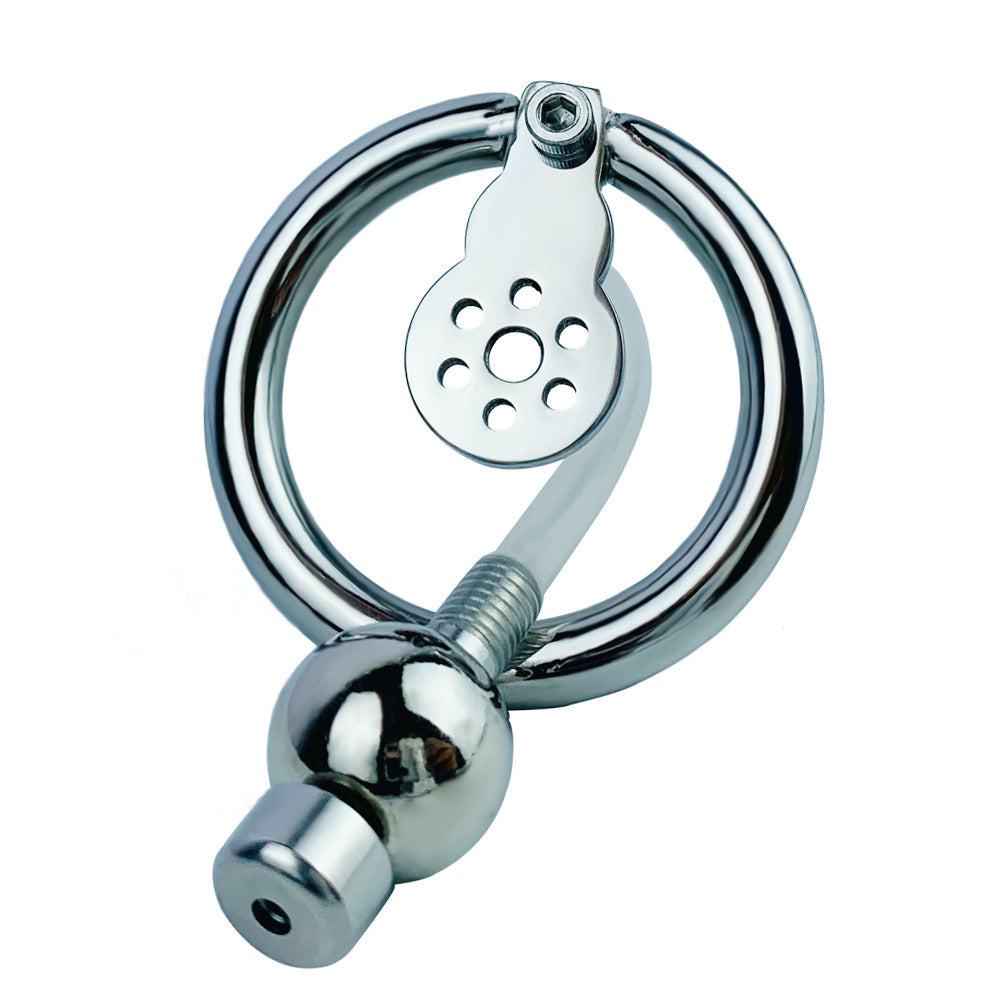Negative Ball Flat Chastity Cage with Catheter, F3109 - FRRK