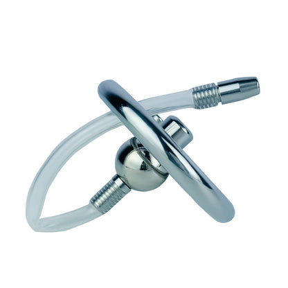 Negative Ball Flat Chastity Cage with Catheter, F3109 - FRRK