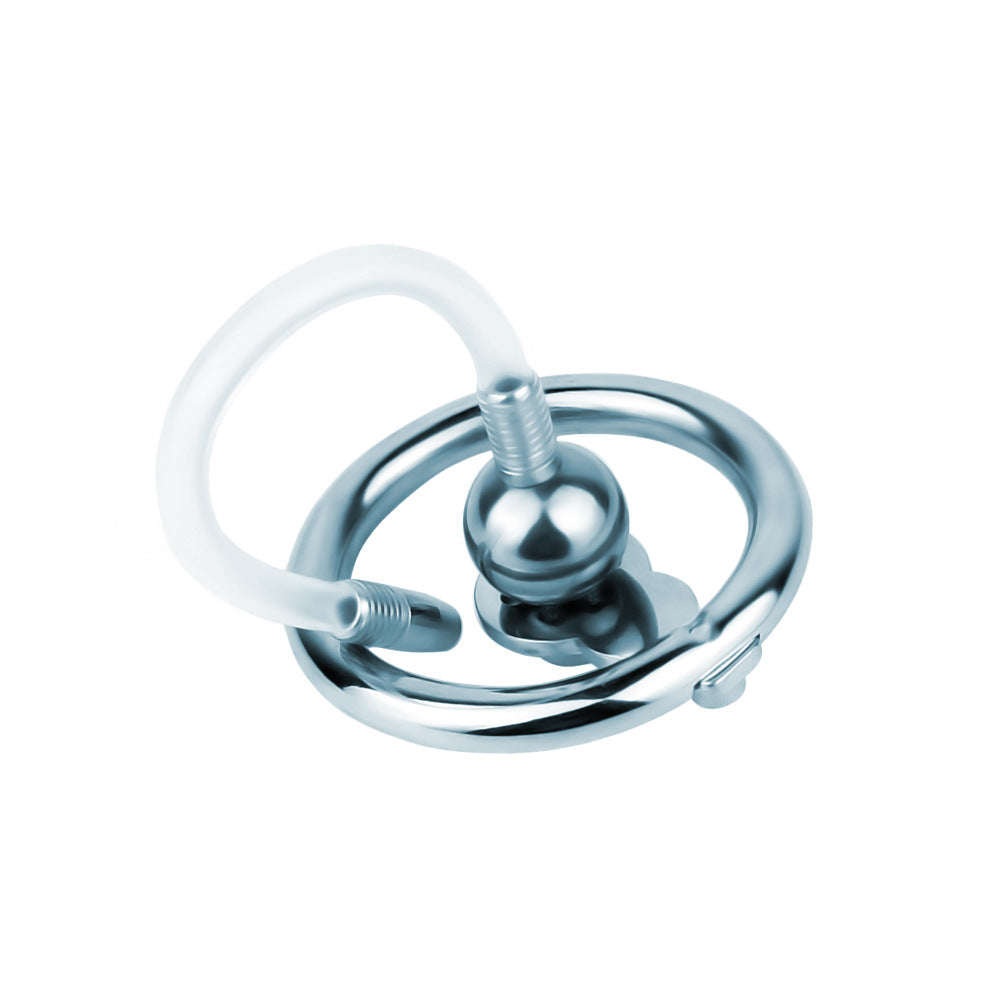 Negative Ball Flat Chastity Cage with Catheter, F3109 - FRRK