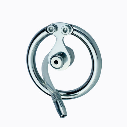 Negative Ball Inverted Steel Flat Chastity Cage with Catheter, F3157 - FRRK