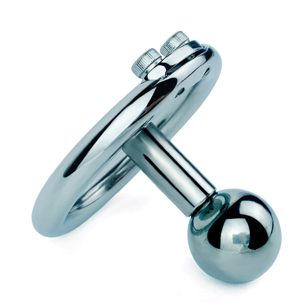 Flat Disc Chastity Cage With Inverted Steel Long Bar Ball, F3162 - FRRK