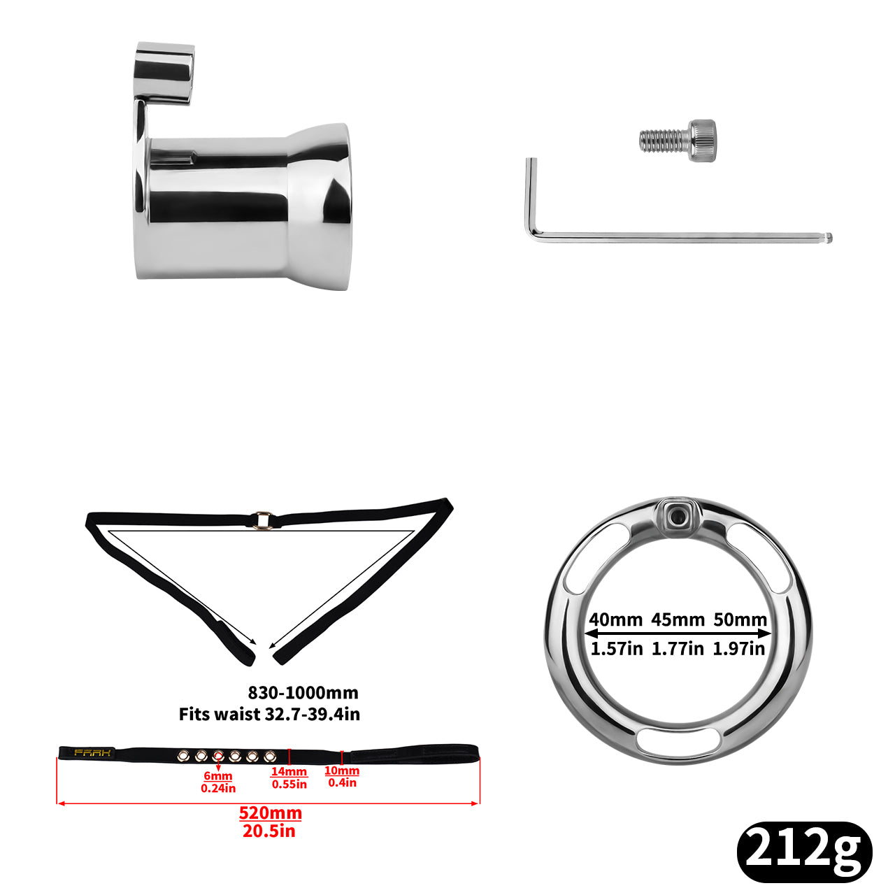 Metal Inverted Chastity Cage | F325A