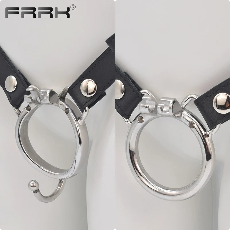 Base Rings for FRRK Chastity Cage (With Ears & Hook) That Fit Internal Side Slide Lock System Only, K03 - FRRK