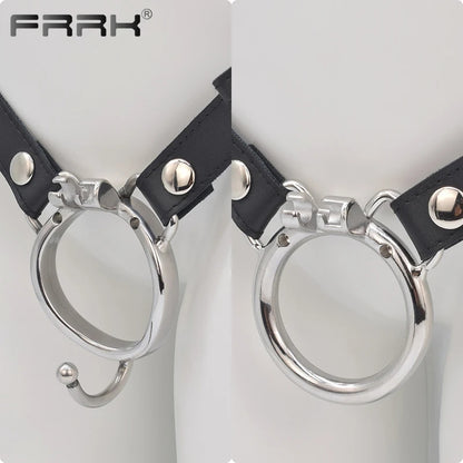 Base Rings for FRRK Chastity Cage (With Ears & Hook) That Fit Internal Side Slide Lock System Only, K03 - FRRK