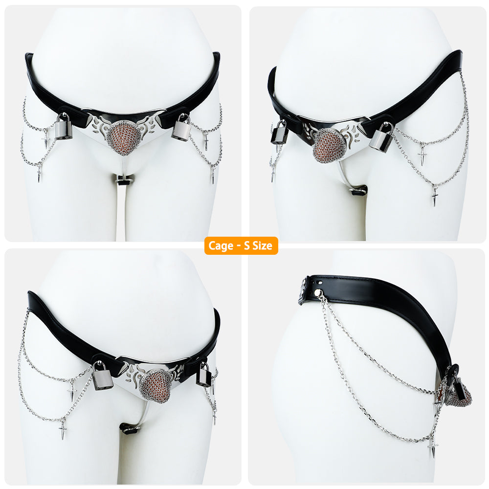 Silver Scale Lockable Harness Bondage Chastity Pants | F363A