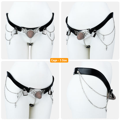 Silver Scale Lockable Harness Bondage Chastity Pants | F363A