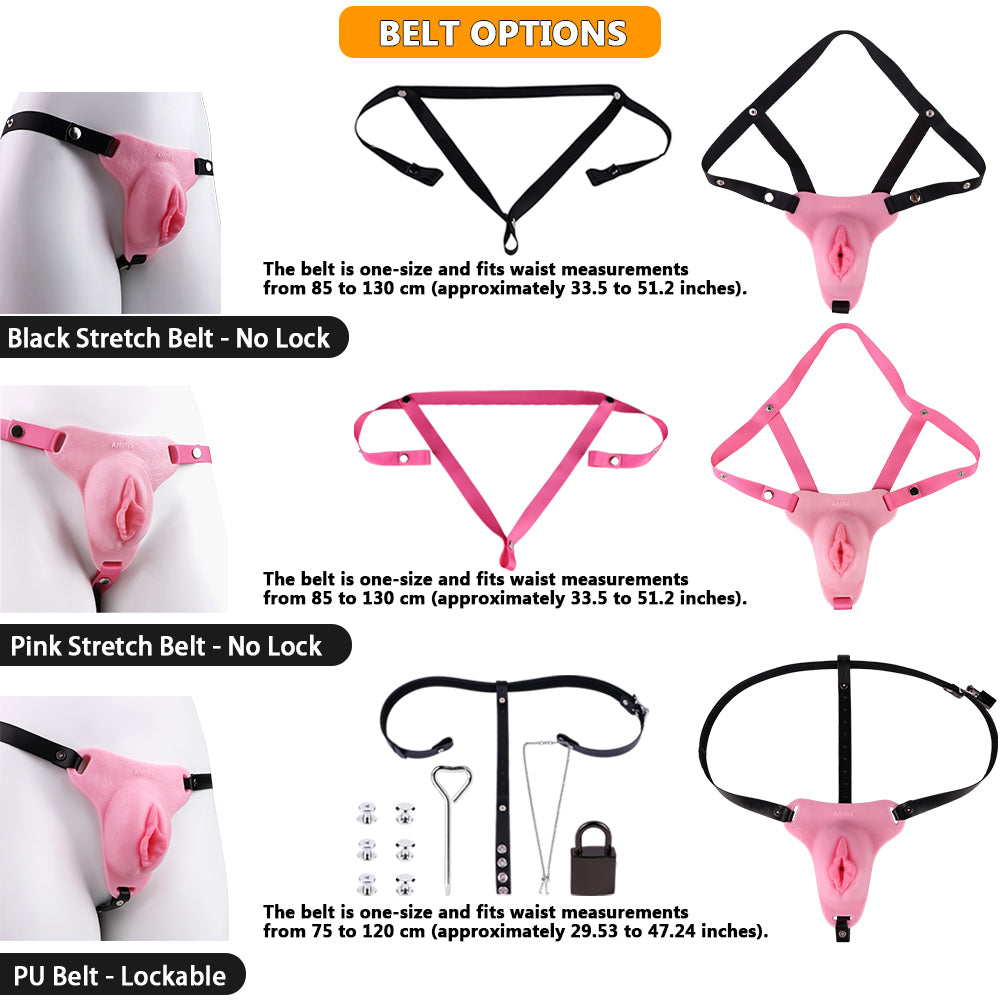 Sissy Feminization Pussy Panties - Standard Size-AS667S