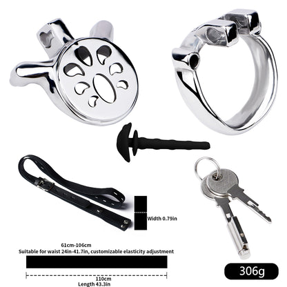 Thickened Flat Heavy Chastity Cage with Silicone Catheter