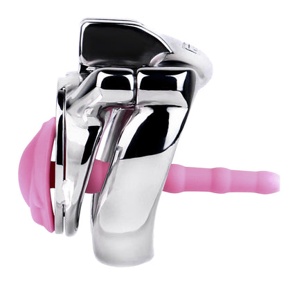 Thickened Flat Heavy Chastity Cage with Silicone Catheter