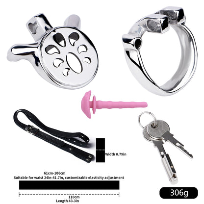 Thickened Flat Heavy Chastity Cage with Silicone Catheter